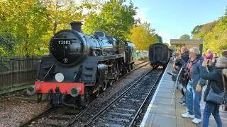 73082 "Camelot" Reversing through East Grinstead Station - Bluebell Railway - 24/10/2023