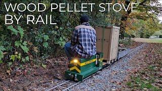 It's getting colder out! Let's get the wood pellet stove from storage!