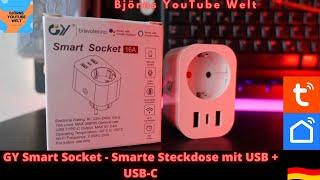 GY Smart Home Steckdose mit USB und USB-C ,Smart Wifi Socket  Tuya Alexa Google Home Powermeter