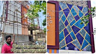 geometric modern Wall Texture design house elevation | Exterior Modern Wall painting designs