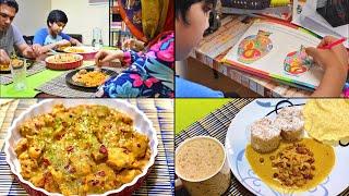 Simple meals on a Weekend | Creamy Chicken with Veg rice | How to make Kerala Puttu flour from rice