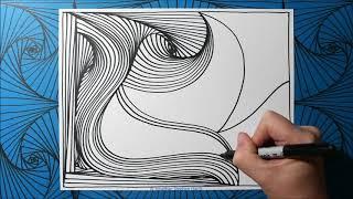 Mesmerizing 3D Spiral Drawing Demo / Awesome Line Illusion Pattern / Satisfying / Daily Art Therapy