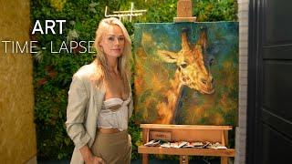 Oil Painting Time Lapse | Art Demonstration | Artist - Isabel imagination || "Giraffe"