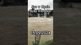 Jaz w Nysie na rzece Nysa Kłodzka #powódź #nysa #rzeka #opolskie #lewin #kłodzko