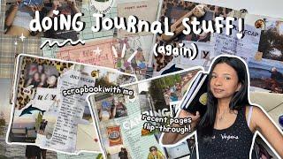 doing journal stuff ⟡ scrapbooking + recent pages flip through