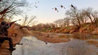Duck Hunting SKINNY WATER | Decoying MALLARDS In A Tiny Creek