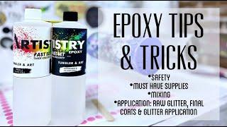 EPOXY TIPS AND TRICKS: SAFETY, SUPPLIES, MIXING, GLITTER APPLICATION, GLITTER COVERAGE & FINAL COATS