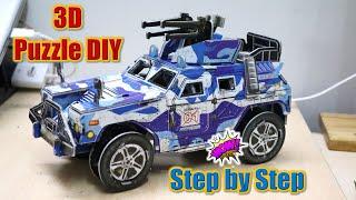 How to Assemble 3D Puzzle Assault Vehicle Step by Step | 3D Car | Jigsaw Puzzle | EPS foam board DIY