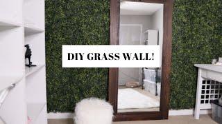 DIY CHEAP GRASS WALL | Glam Room / Office Decor