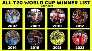 T20 World Cup Champions Team List | All T20 World Cup Winner Teams From 2007 to 2022