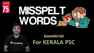 MISSPELT WORDS I Vocabulary for Kerala PSC