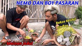 NEMO DAN BOY PASARAN (mainan masak” jadul) || BAKSO KERIKIL ALA BOY