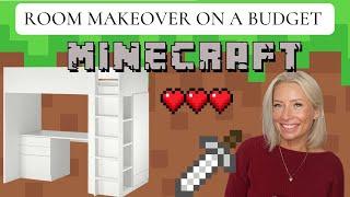 MINECRAFT BEDROOM TRANSFORMATION ON A SMALL BUDGET! | HOME RENOVATION UK | DIY MOM