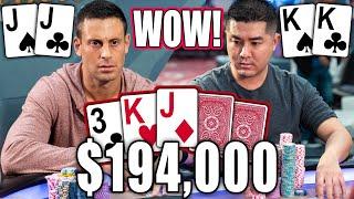 Set Over Set with $194,000 on the Line, then Set Over Set Again the Next Hand!!!  Live at the Bike!