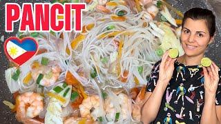 The most delicious Filipino dish is PANCIT!/Pancit Bihon with shrimp/Remake by Cousin Olya‍