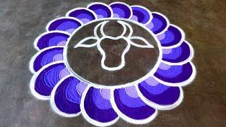 New maatu pongal kolam/sankranti basavanna muggulu/ThaiPongal maadu kolam/super Amazingrangoli