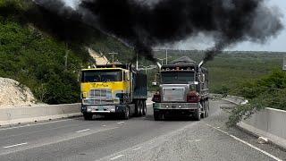 Trucks carrying heavy loads & navigating uphill on a 7.6 steep grade up hill. S9-E5