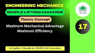 Maximum M.A. and Maximum Efficiency | Simple Lifting Machine (V-17)