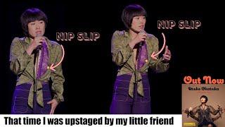 Atsuko Okatsuka deals with a Nip Slip on Stage