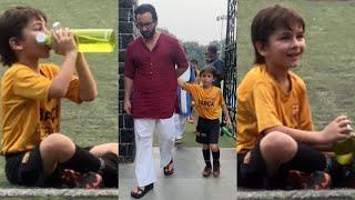 Taimur Ali Khan Spotted Playing Football  in Ground 