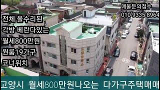 고양시 월세800만원 올수리된 원룸19개다가구매매14억5천만원