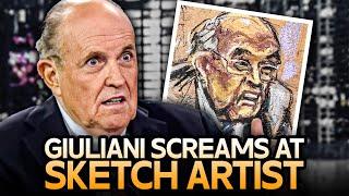 Rudy Giuliani Screams At Courtroom Sketch Artist For Making Him 'Look Like A Dog'