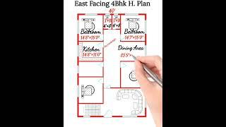 40'×60' 4Bhk Home Design|| Drawing Room| 2400sqft| East Facing| rfhomedesign|| #trending #shortvideo