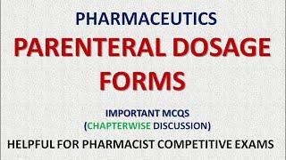 PHARMACY| PHARMACEUTICS 2 - PARENTERAL DOSAGE FORMS