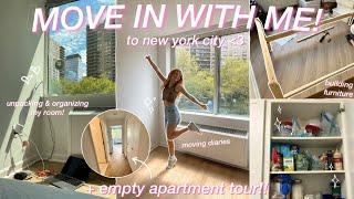 MOVING INTO MY FIRST NYC APARTMENT!! tour, unpacking, organizing my room, & building furniture! ˖°