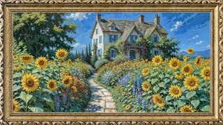 Sunflower Serenity | TV Art Screensaver | 8 Hours Framed Painting | TV Wallpaper | 4K
