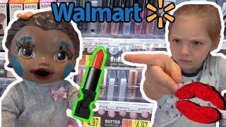 BABY ALIVE SHOPS for MAKEUP! SNEAKY LILLY! The Lilly and Mommy Show. The TOYTASTIC Sisters!