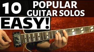 10 EASY Popular Rock Solos Guitar Lesson