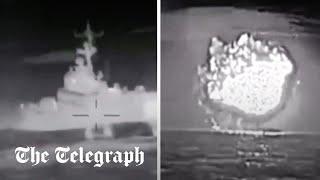 Ukraine sinks Russian warship near Crimea