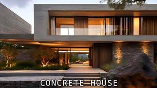 Modern Concrete House Design with Beautiful Background View