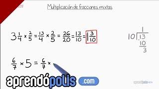 Multiplicación de fracciones mixtas