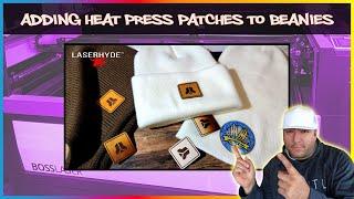 Add Leather or Leatherette Patches to Beanies using LaserHyde™ Thermal Heat Press Adhesive