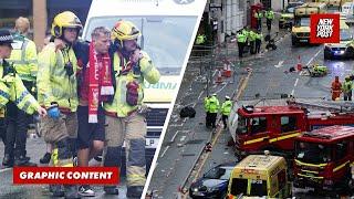 Horrific moment car plows through jam-packed parade crowd in Liverpool