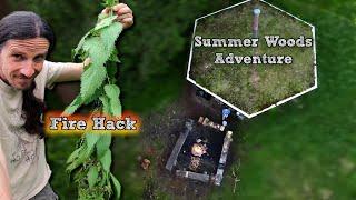 Tarp Shelter, Unique Fire Hack & Campfire Feast!