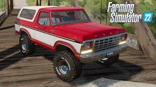 FS22 - Ford Bronco Custom 1978 - Farming Simulator 2022 Classic American SUV Car Mod