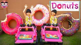 หนูยิ้มหนูแย้ม | เล่นเปิดร้านขายโดนัท YimYam Pretend Play with Donut Bakery Shop