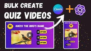 Bulk create quiz videos using Canva and ChatGPT | Making 3 Options Quiz and Timer Bar Quiz in Bulk
