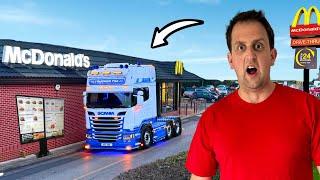 TAKING MY SCANIA V8 TO McDONALD’S DRIVE THRU | #truckertim