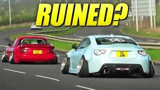 The UK's CRAZIEST Slammed Cars Showing Off at a Car Show!