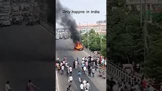 *Car Started burning & moving at Jaipur* chamatkar which can happen in india only #carwale