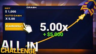 $1,000 ALL IN Crash CHALLENGE on Roobet... (PROFIT)