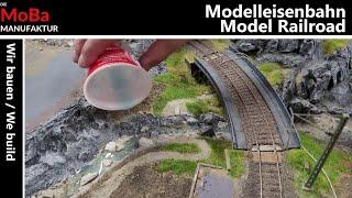 Model railway H0 - BUILD a river with 2K model water creek stream bed / construction Roco Layout