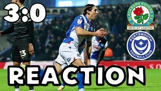 Blackburn Rovers 3 Portsmouth 0 - Reaction