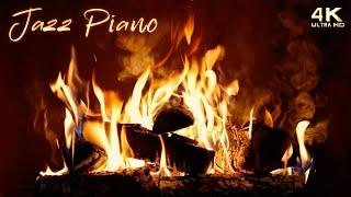 Relaxing Jazz Piano Music Fireplace  Soft Warm Jazz Ambience