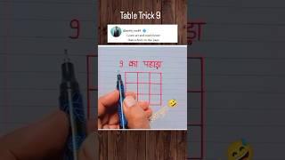 Table trick 9 #reelsvedio #tabletrick #mathstricks #tricks #learning #easylearning #teacher