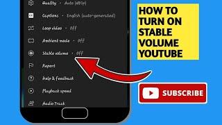 How to Turn on Stable volume youtube 2024